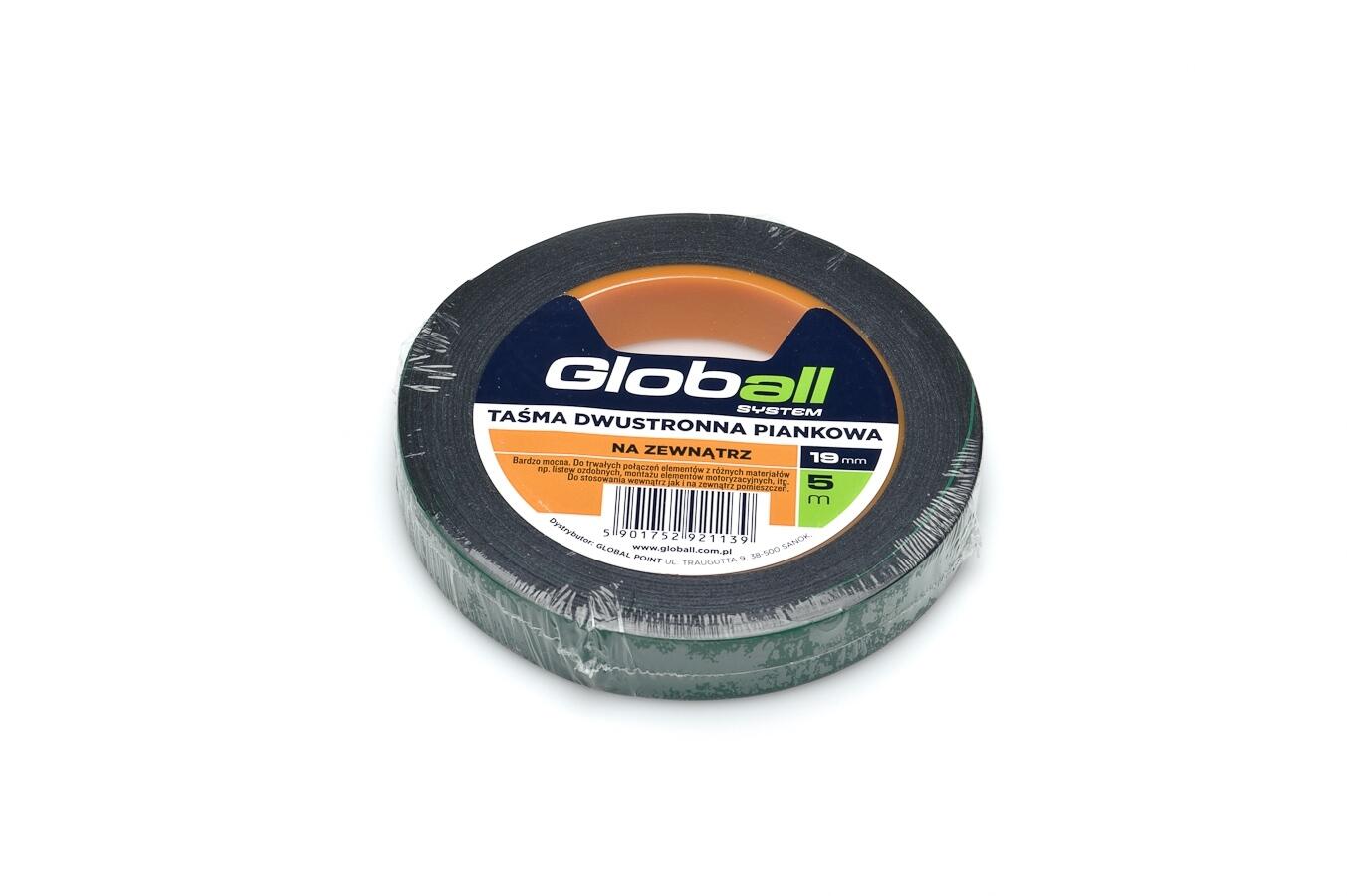 Taśma dwustronna piankowa 19 mm x 5 m na zewnątrz GLOBALL - 3