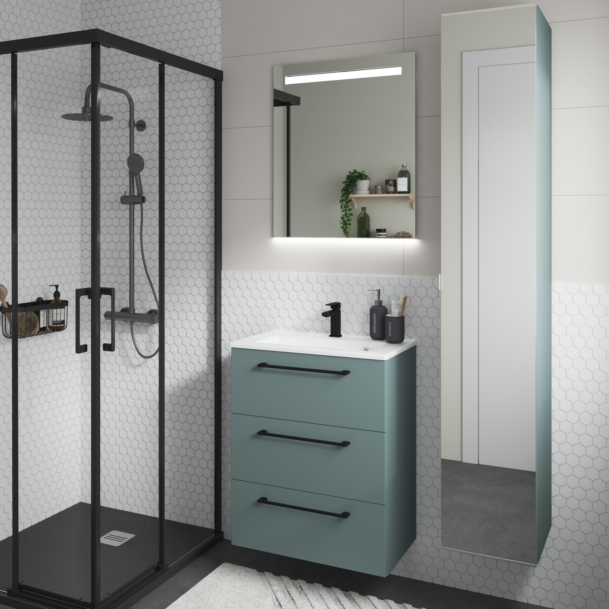 Anta mobile da bagno specchio SENSEA L 30 x H 172.9 x Sp 1.8 cm - 2