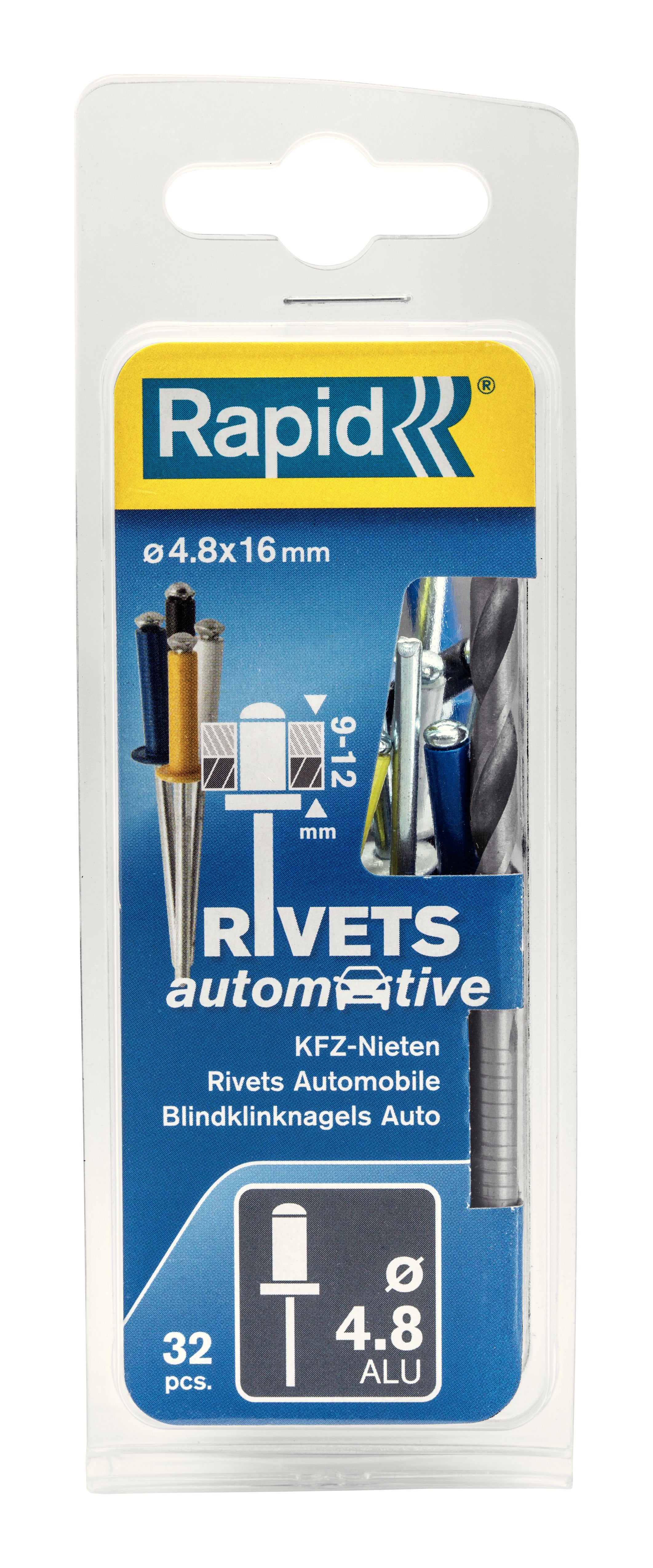 Lot de 32 rivets aluminium Diam.4.8 x H.16 mm avec forêt - 3