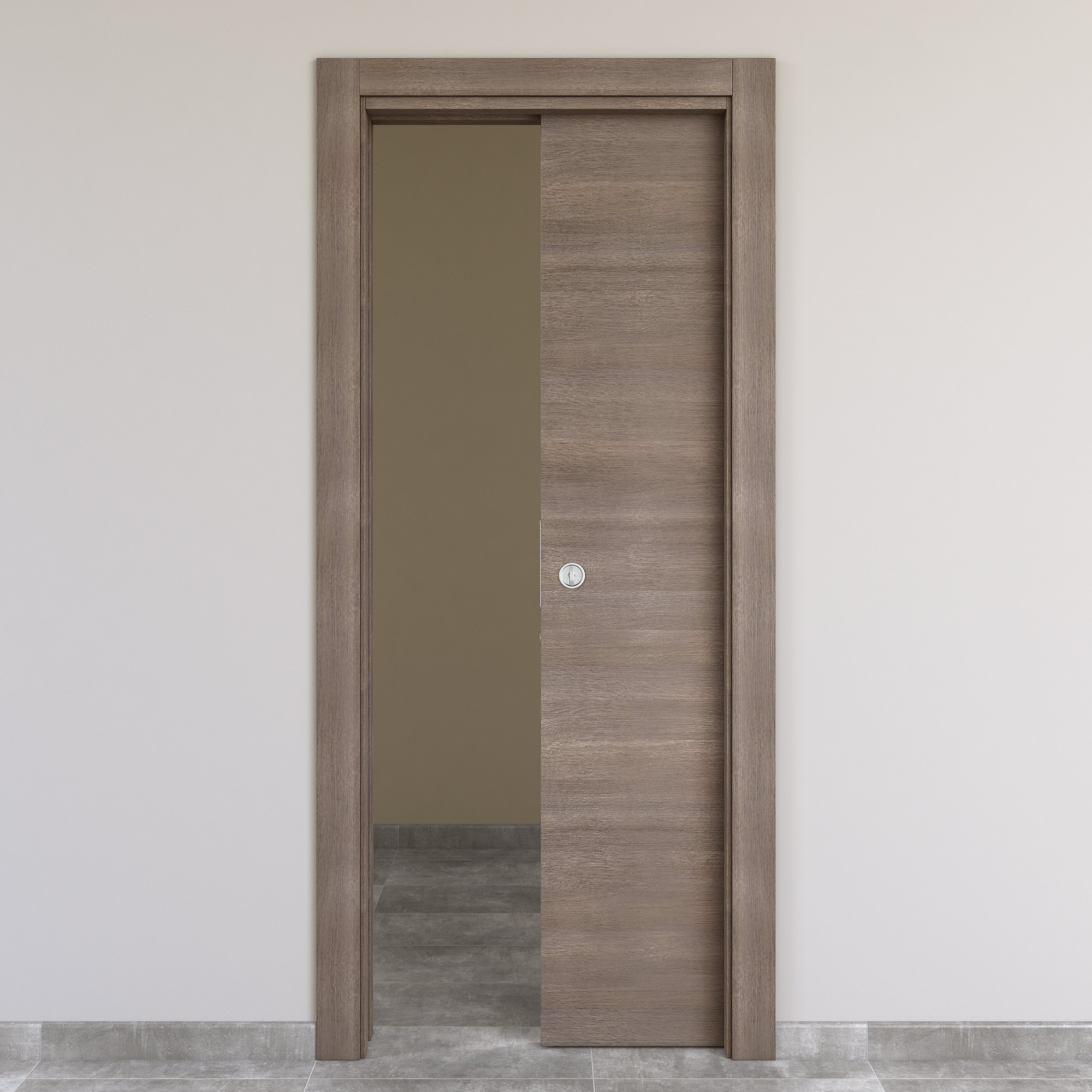 Porta interna scorrevole Stylish in legno colore grigio, L 70 x H 210 cm, apertura reversibile