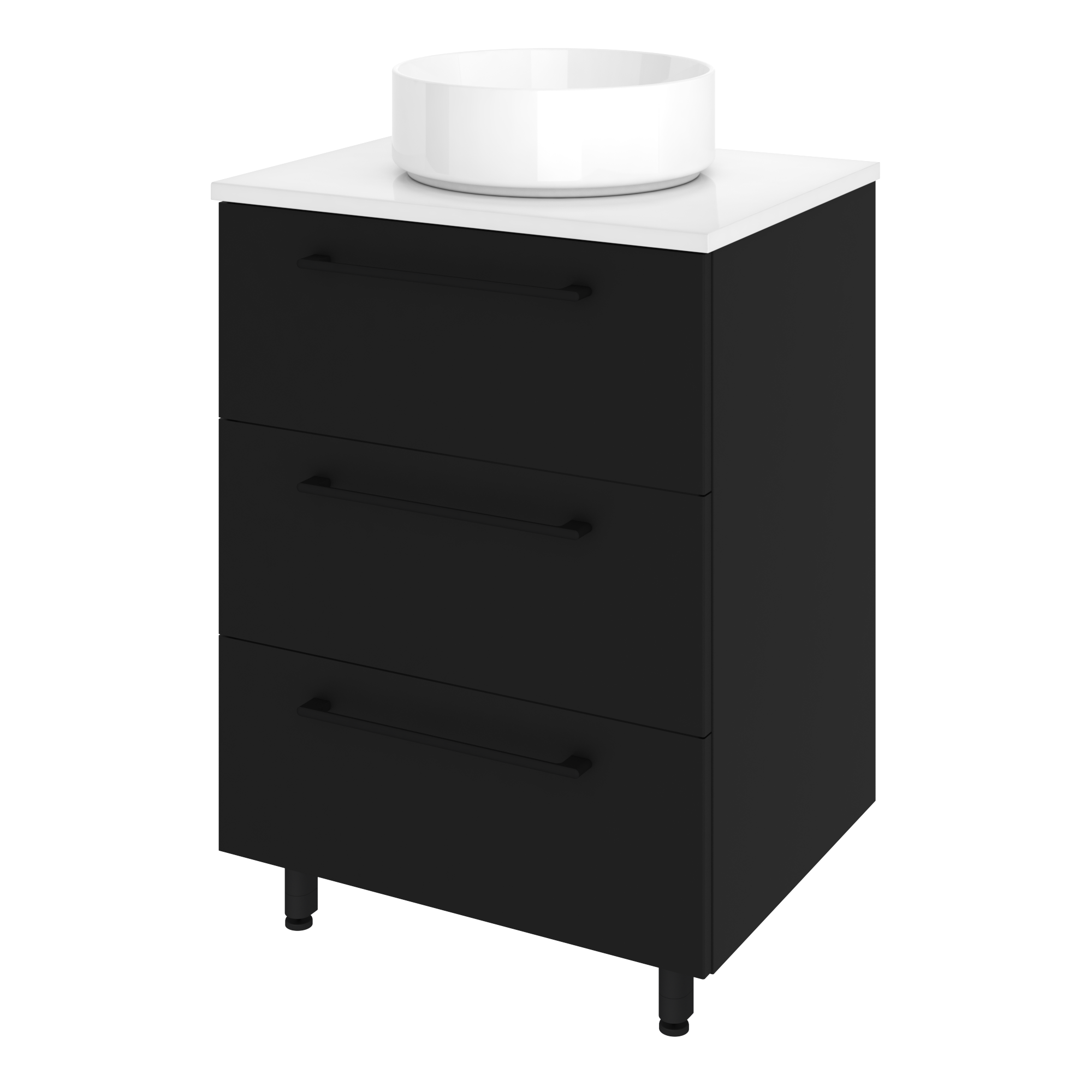 Lot de 2 pieds, H.9.8 à 12.8cm, noir mat, Remix - 4