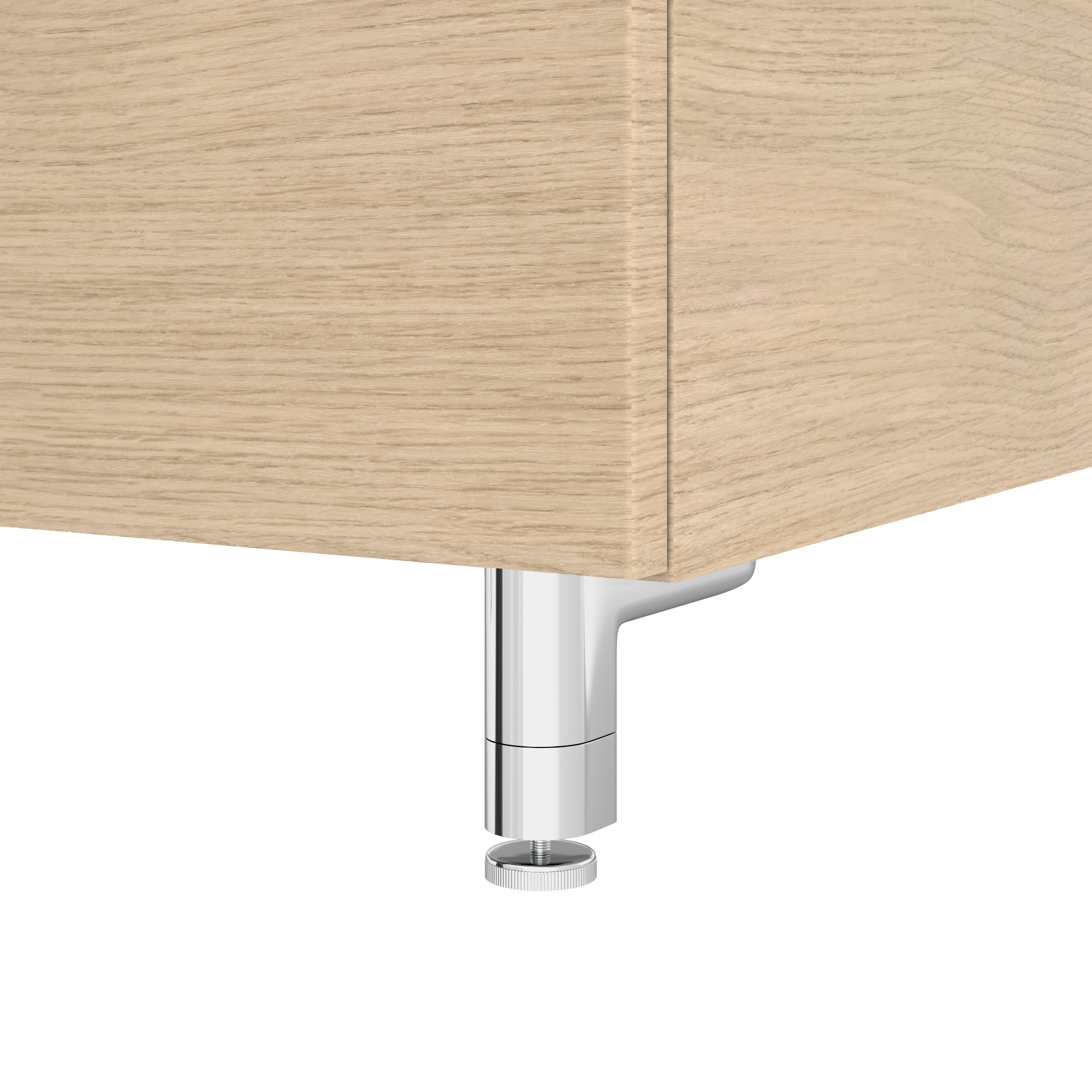 Lot de 2 pieds, H.9.8 à 12.8cm, chromé brillant, Remix - 3