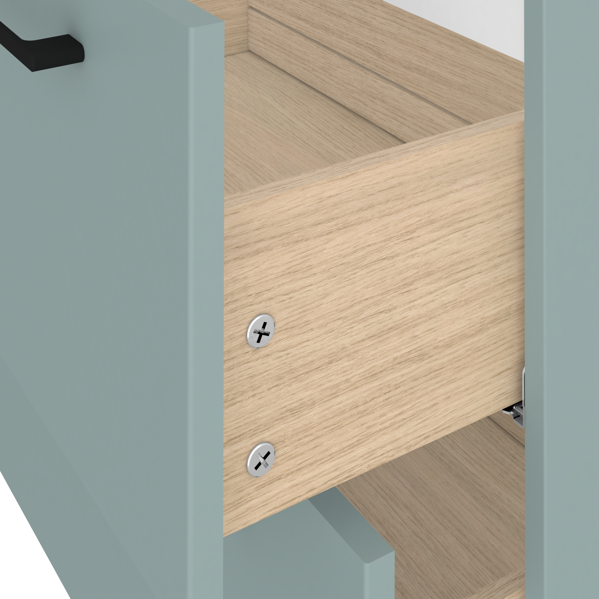 Mobile da bagno sospeso sotto lavabo L 75 x H 58 x P 33 cm verde laminato opaco, 2 cassetti SENSEA Remix - 6