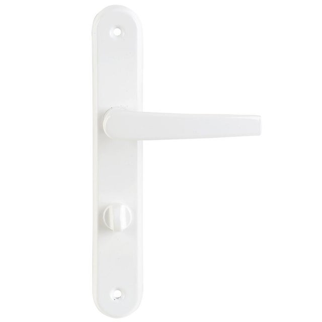 Klamka do drzwi wewnętrznych z długim szyldem do WC G72 Biała