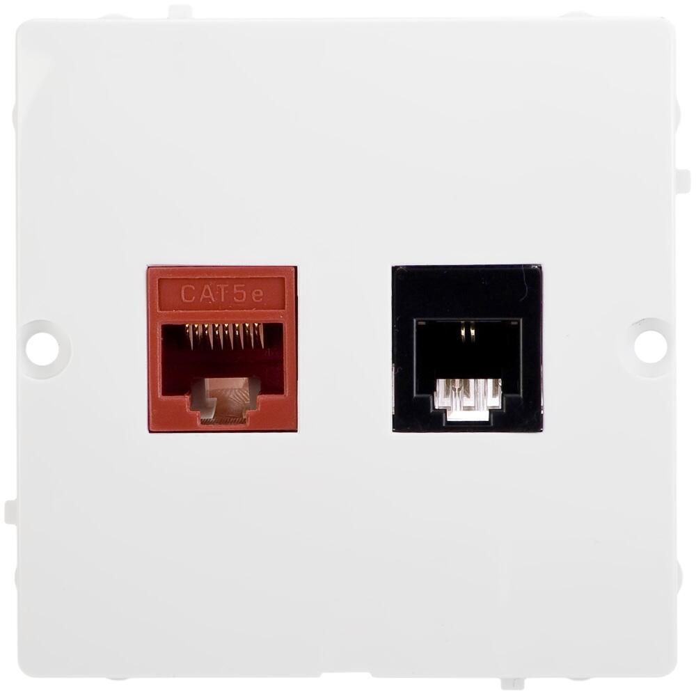 Gniazdo multimedialne RJ11/RJ45 BASIC Biały KONTAKT SIMON