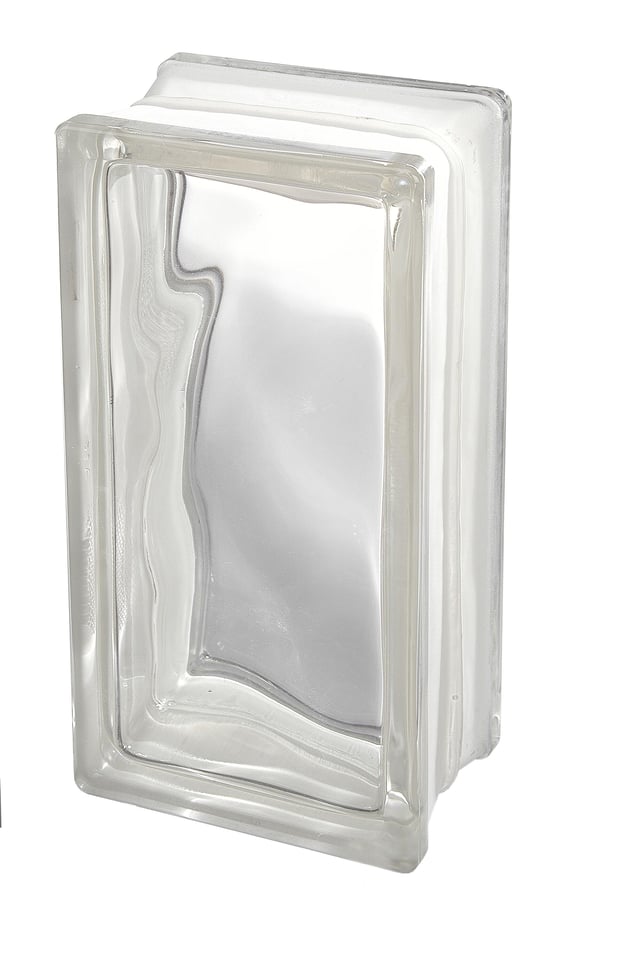 Bloco de vidro ondular 19x9x8 cm transparente Odem