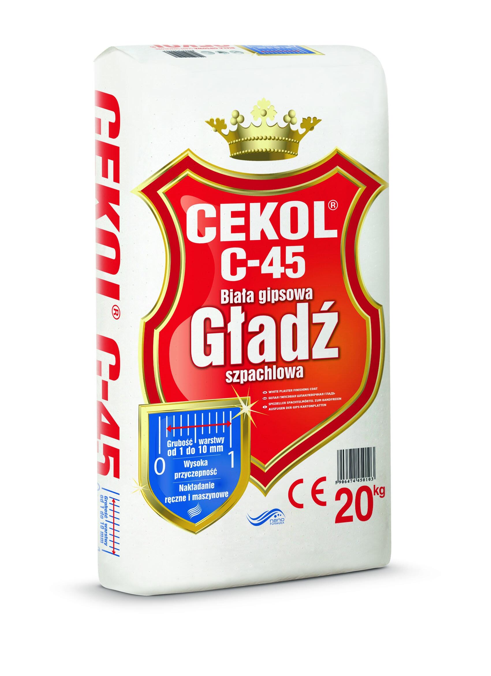 Gładź szpachlowa C-45 20 kg Cekol - 3