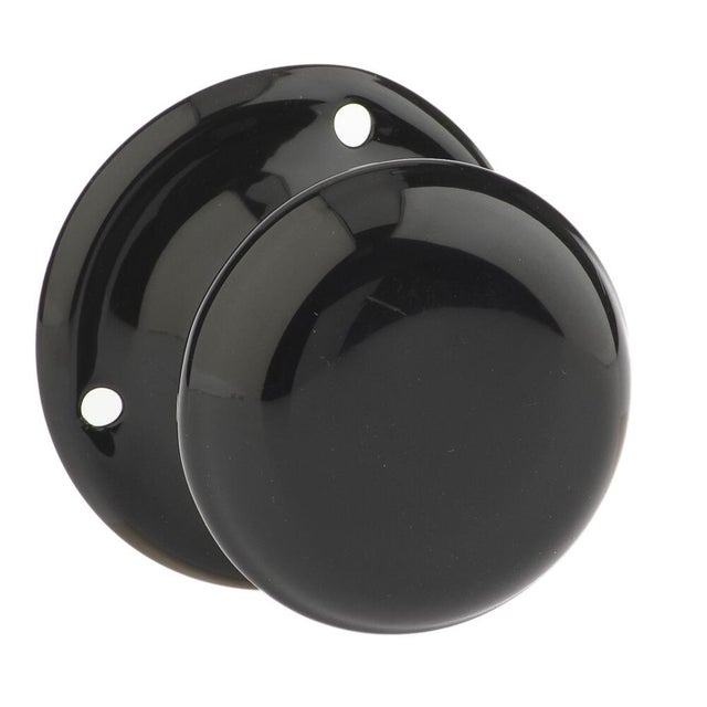 Gałka drzwiowa okrągła stała czarna