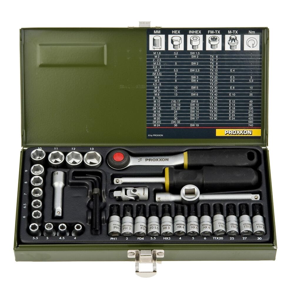Zestaw kluczy nasadowych 1/4" PRK23080 36 szt. Proxxon