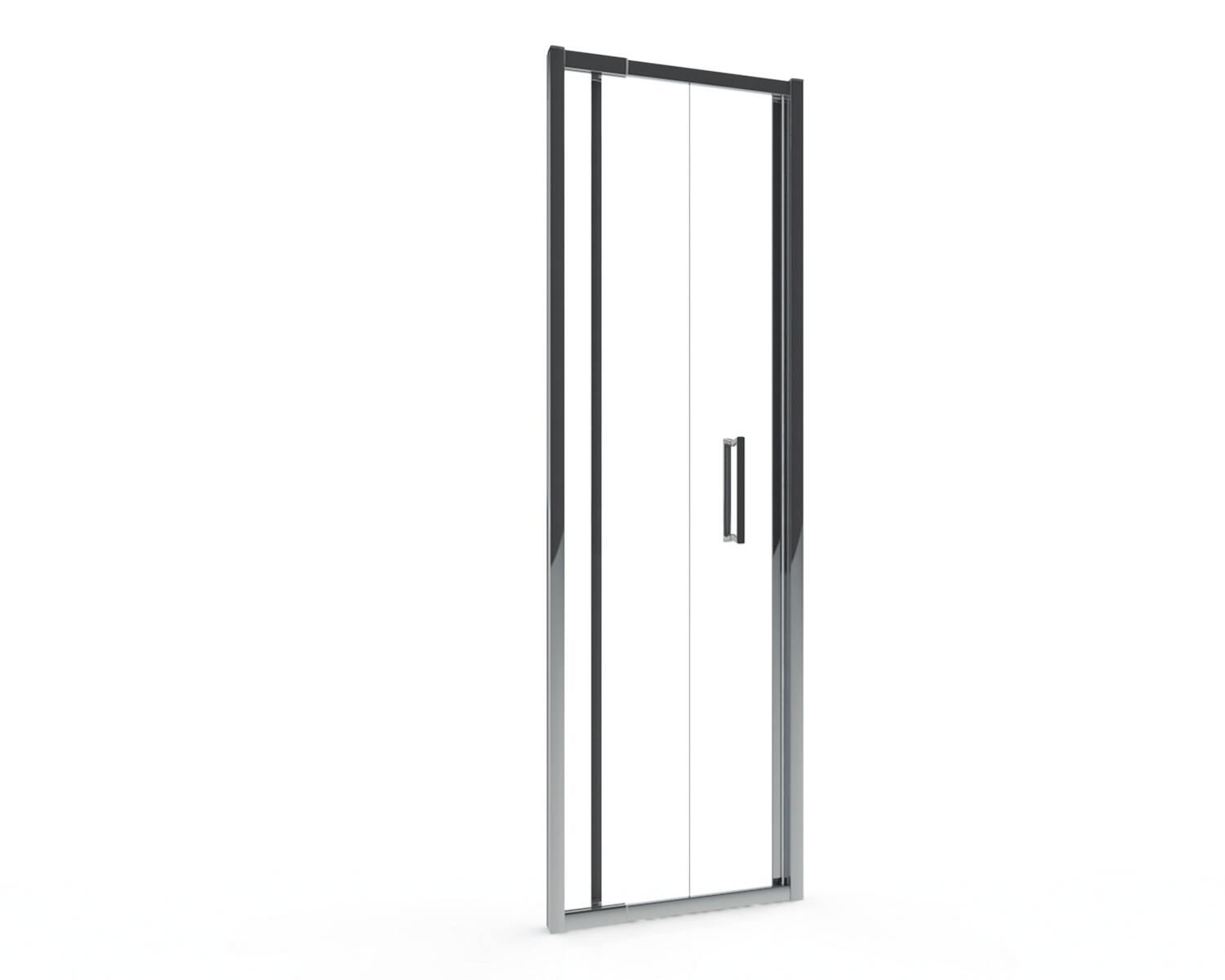 Porta doccia pieghevole Slimline, L 73-80 cm x H 195 cm x SP 6 mm, profilo cromo - 3