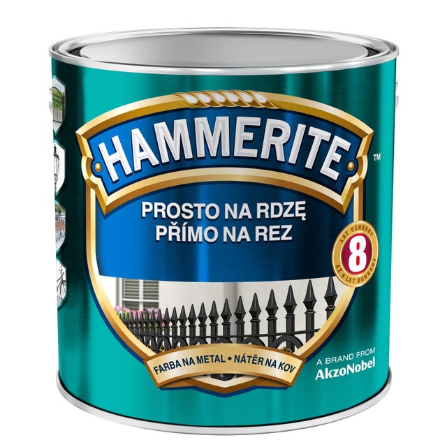 Farba antykorozyjna PROSTO NA RDZĘ 2.5 l Ciemnobrązowy Półmat HAMMERITE