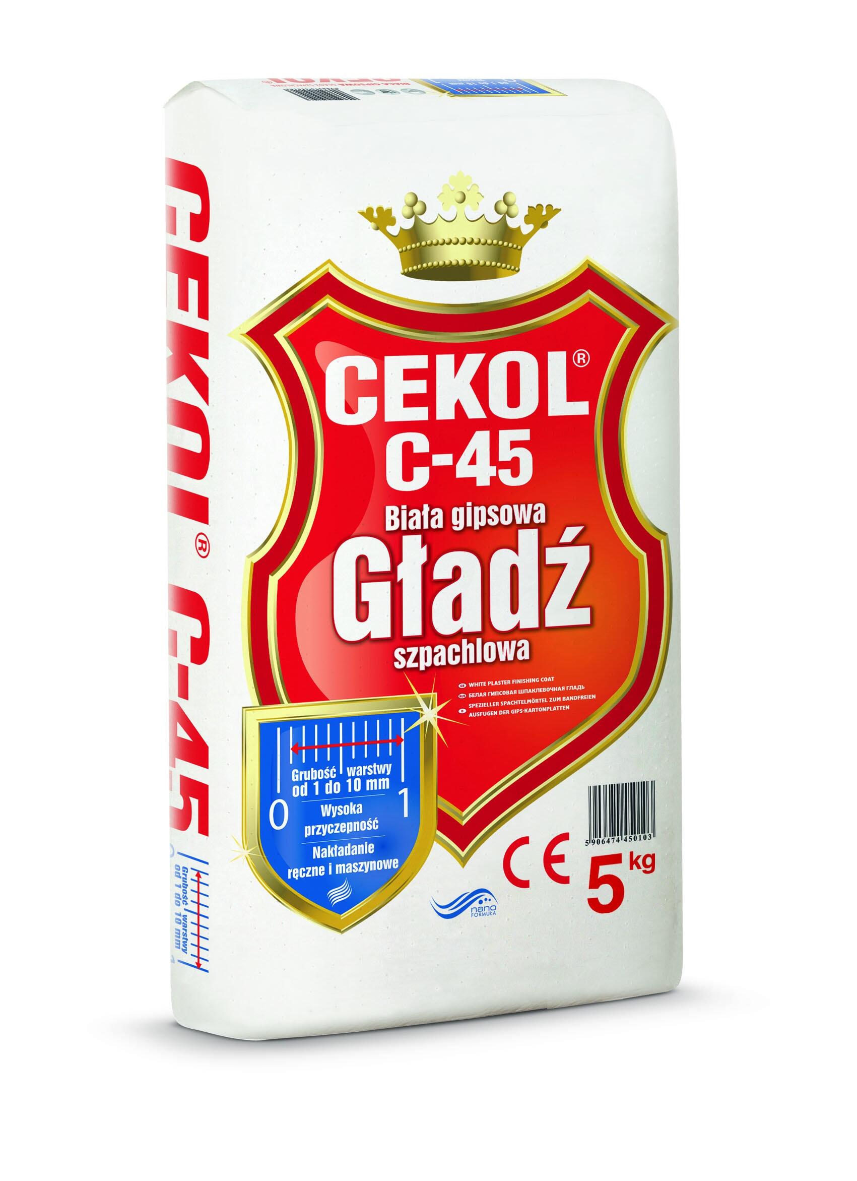 Gładź szpachlowa C-45 5 kg Cekol - 2