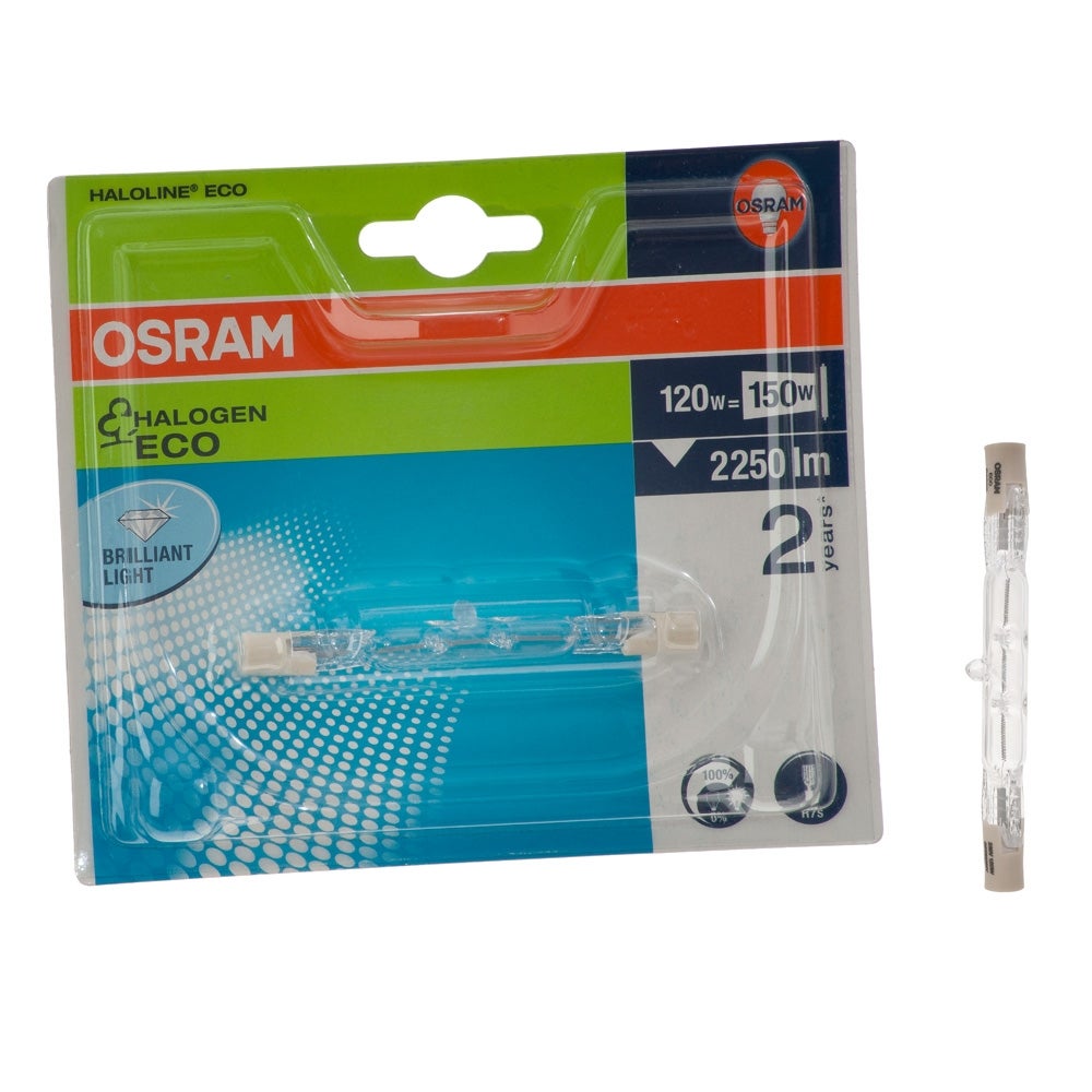 Lampadina Incandescente, R7S lineare, smerigliato, luce calda, 120W= 2245 LM (equiv 150 W), 300° dimmerabile, OSRAM - 4