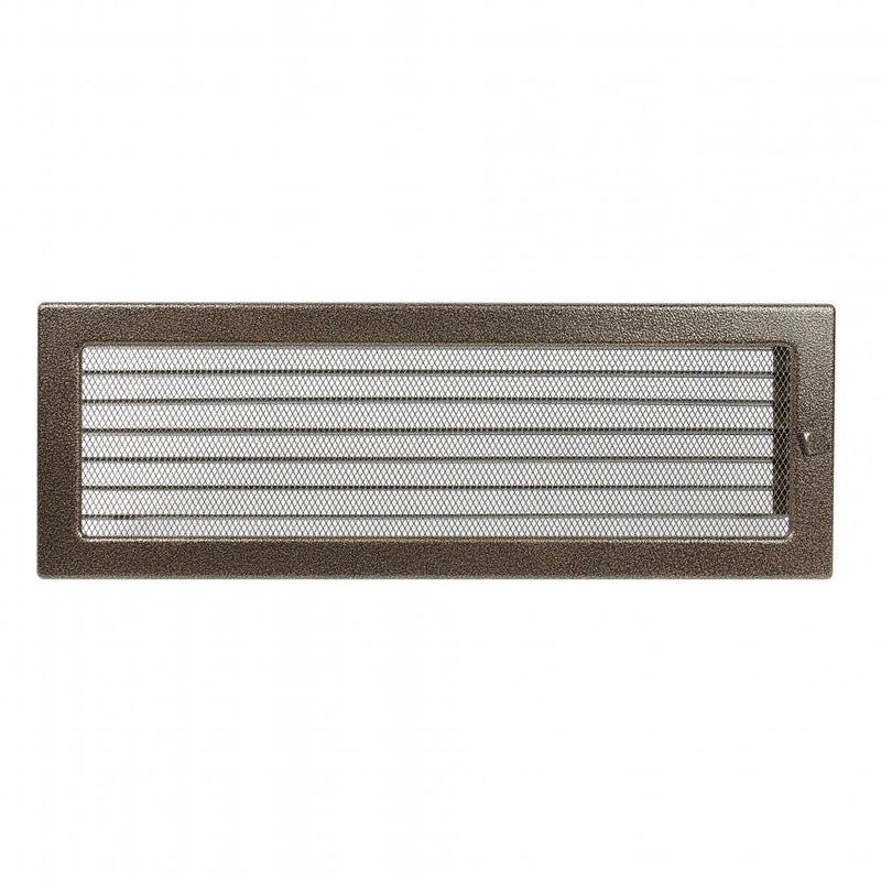 Zdjęcia - Akcesorium kominkowe Kratki Kratka kominkowa CZARNO-ZŁOTA 17 x 49 cm Z ŻALUZJĄ KNAP Czarny,złoty