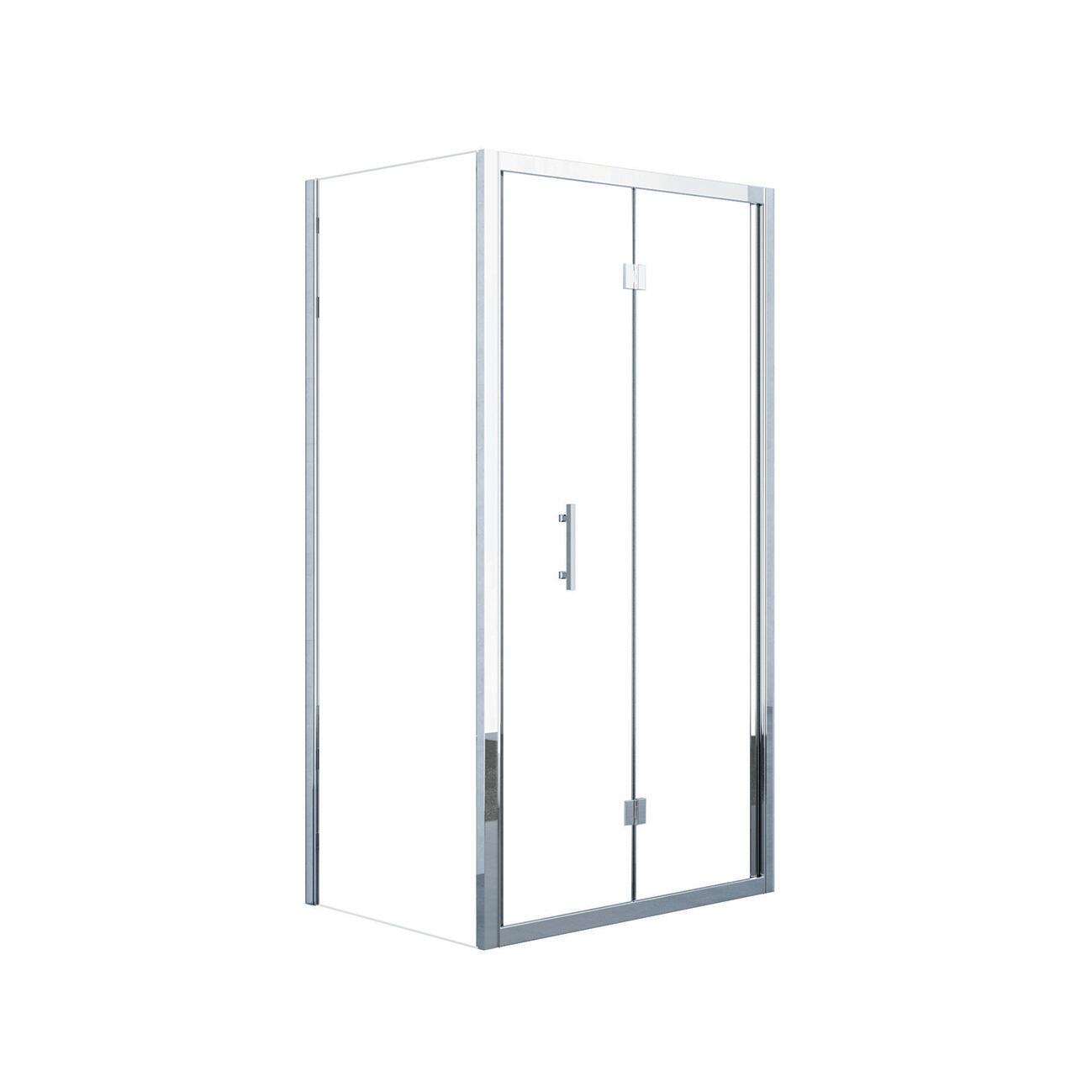 Porta doccia pieghevole Elyt L 170 x H 190 x P 0.6 cm in vetro vetro senza finitura / trasparente profilo cromo - 3