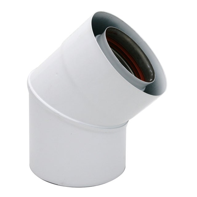 Kolano dwuścienne nierdzewne 45° 80/125 mm do odprowadzania dymu EQUATION