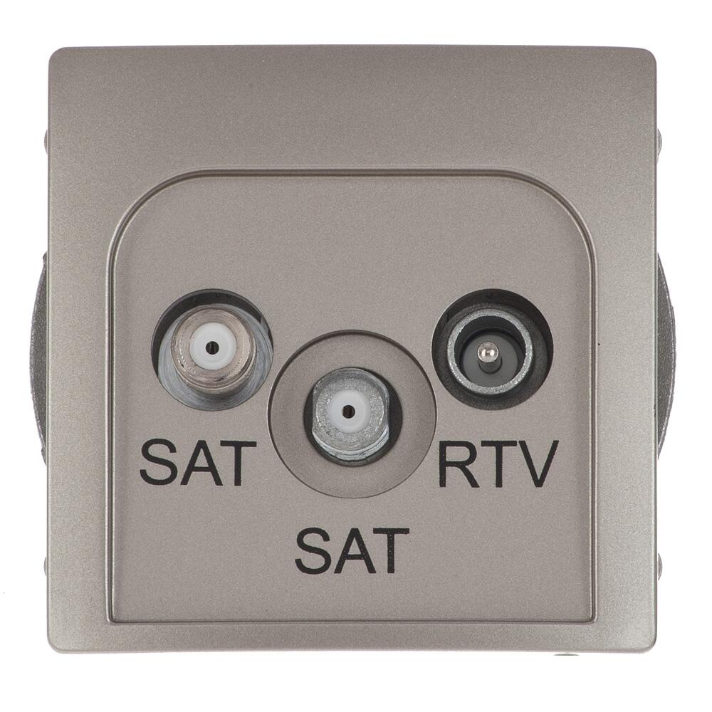 Gniazdo podwójne RTV/SAT końcowe BASIC Srebrny KONTAKT SIMON