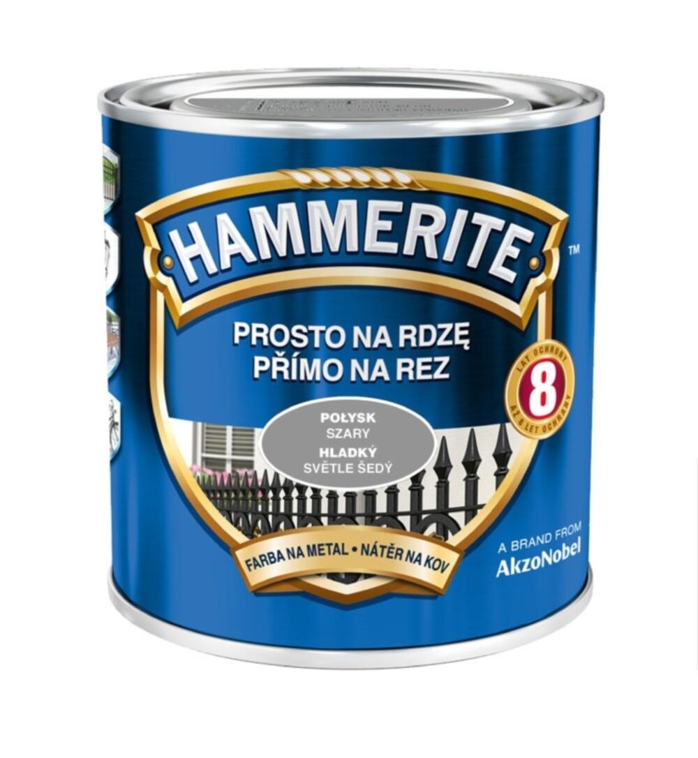 Farba antykorozyjna PROSTO NA RDZĘ 0.7 l połysk szary Hammerite
