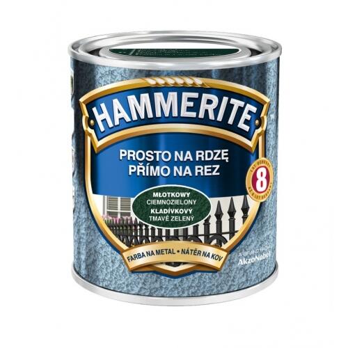 Farba antykorozyjna PROSTO NA RDZĘ 0.7 l Ciemnozielony Młotkowy HAMMERITE