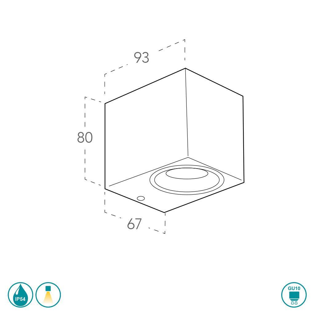 Applique moderno da esterno Qubo bianco IP54 GU10 - 7