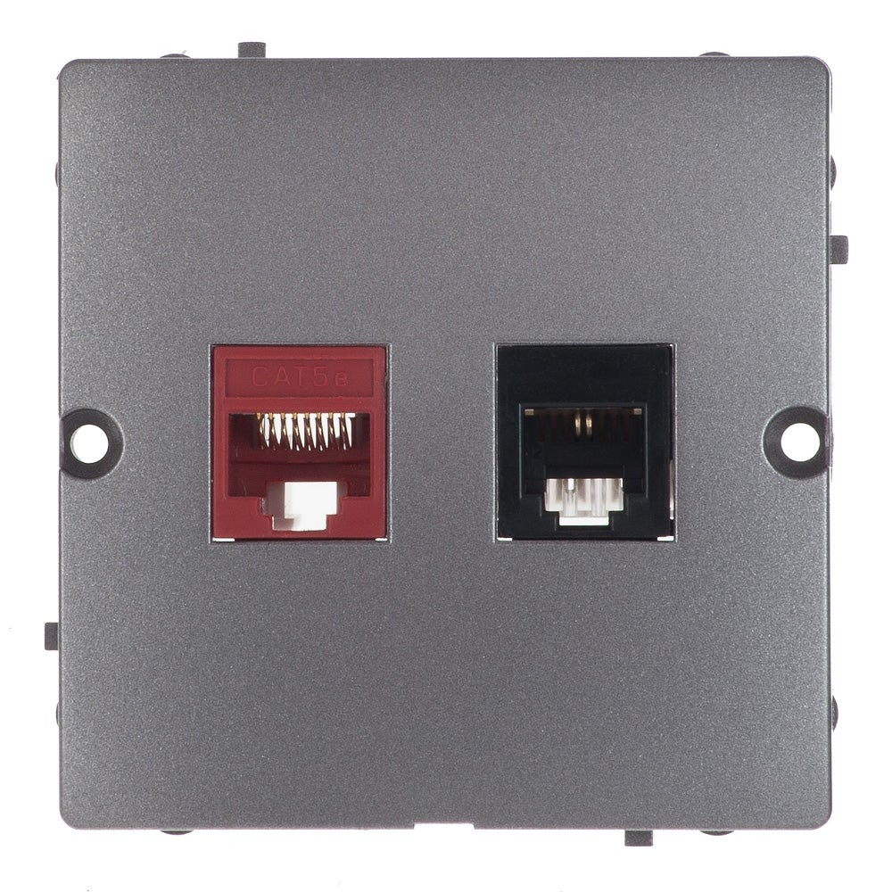 Gniazdo multimedialne RJ11/RJ45 BASIC Srebrny KONTAKT SIMON