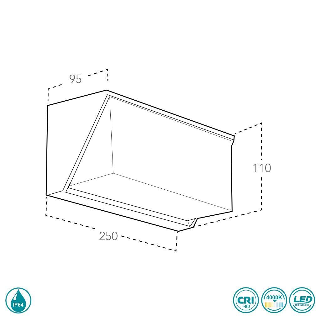 Applique LED moderno da esterno LED-W-LUXON BCO bianco IP54, con regolazione di temperatura 1620 lumen, FAN EUROPE - 3