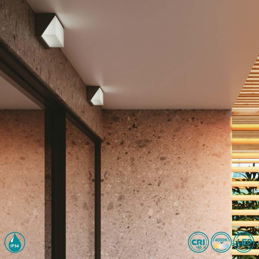 Applique LED moderno da esterno LED-W-LUXON ANT grigio IP54, con regolazione di temperatura 750 lumen, FAN EUROPE - 2
