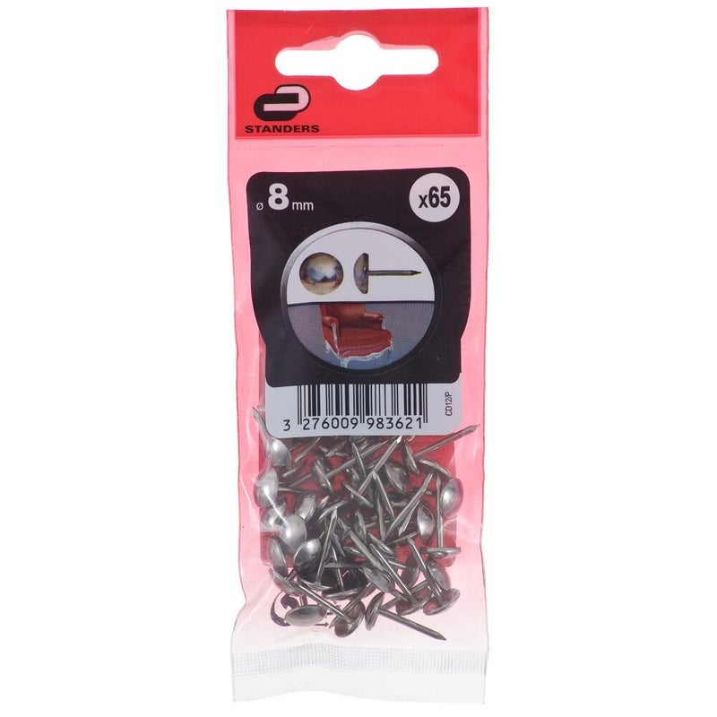 Zdjęcia - Zszywki do zszywaczy Gwóźdź tapicerski 8 mm srebrny 65 szt. Standers Szary