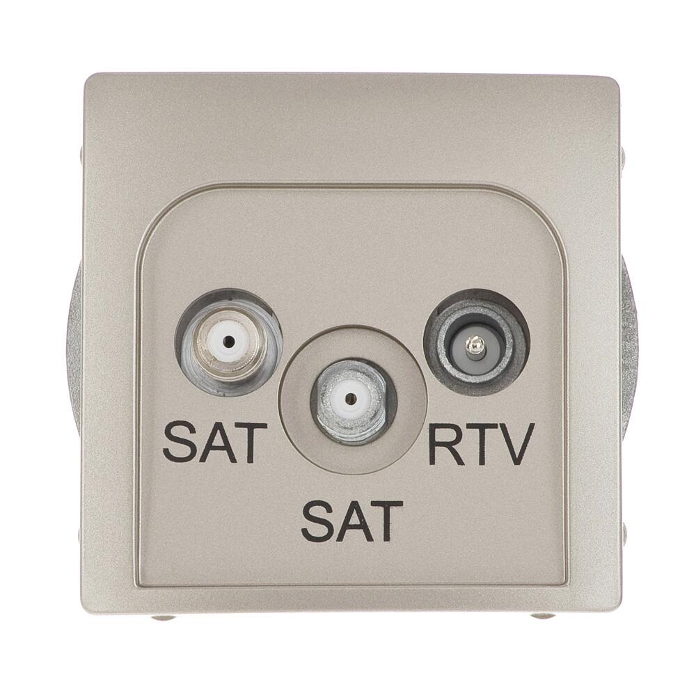 Gniazdo podwójne RTV/SAT końcowe BASIC Srebrny KONTAKT SIMON