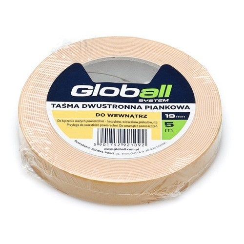 Taśma dwustronna piankowa 5 m x 19 mm GLOBALL - 2