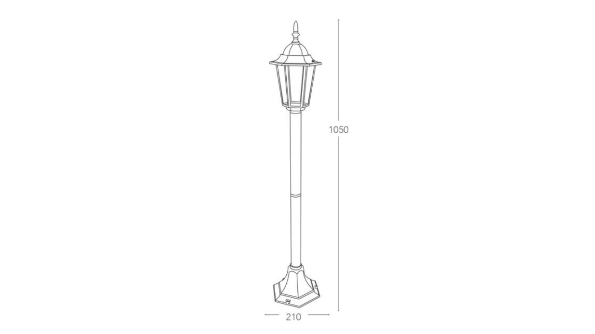 Lampione da giardino, Milano H 105 cm, nero, IP44 INTEC - 5