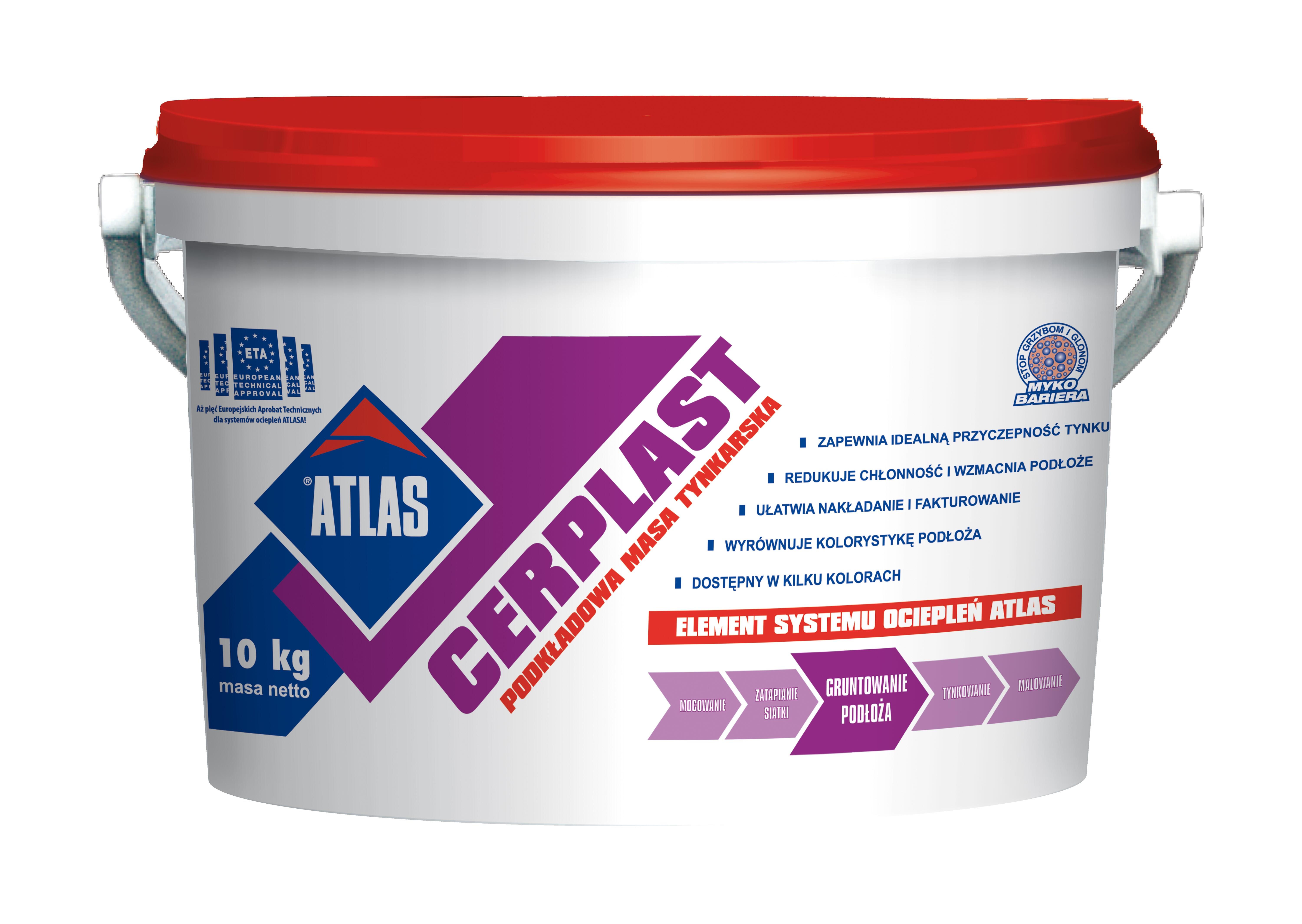 Podkładowa masa tynkarska Cerplast biała 10 kg Atlas - 3