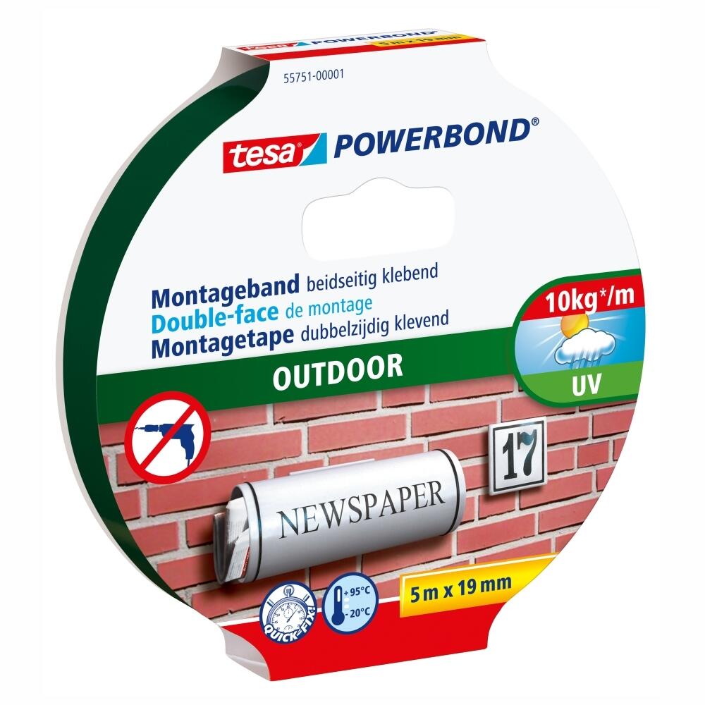 Taśma dwustronna montażowa POWERBOND na zewnątrz 5 m x 19 mm TESA