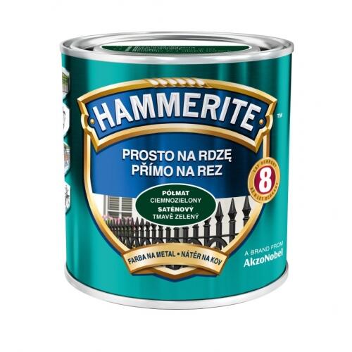 Farba antykorozyjna PROSTO NA RDZĘ 0.25 l Ciemnozielony Półmat HAMMERITE