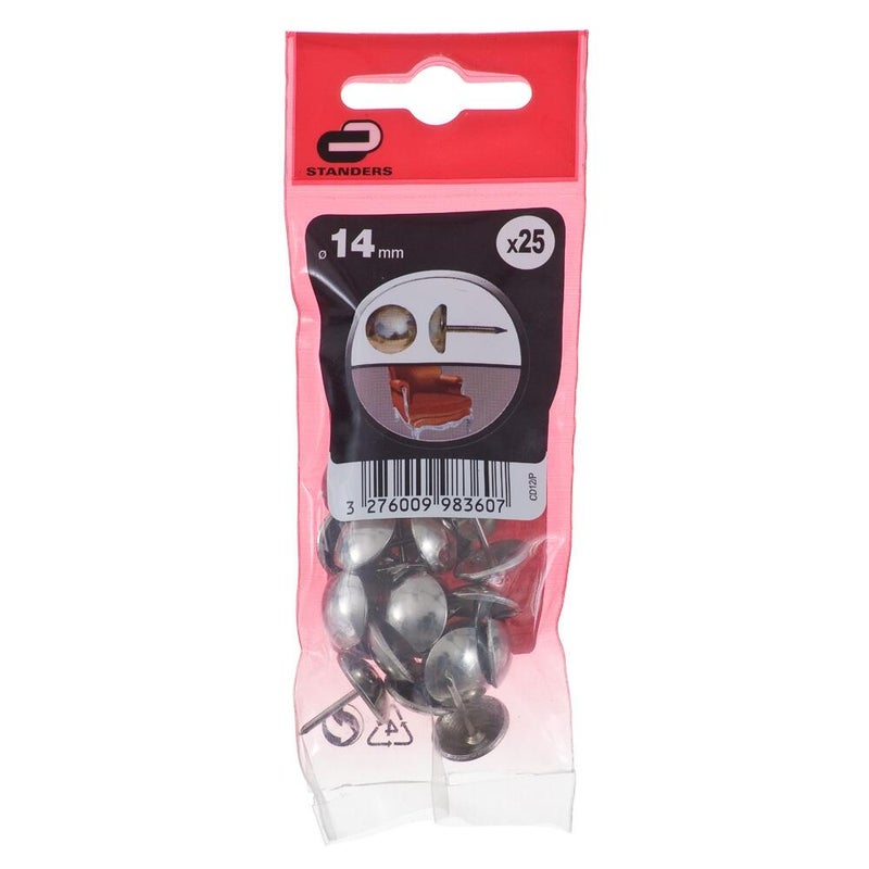 Zdjęcia - Zszywki do zszywaczy Gwóźdź tapicerski 14 mm srebrny 25 szt. Standers Szary