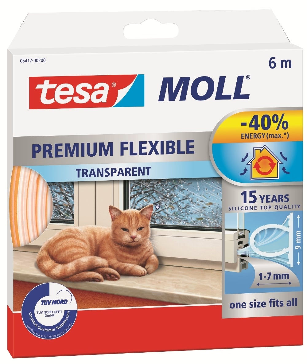Uszczelka do drzwi i okien MOLL Profil Omega 6 m bezbarwna TESA