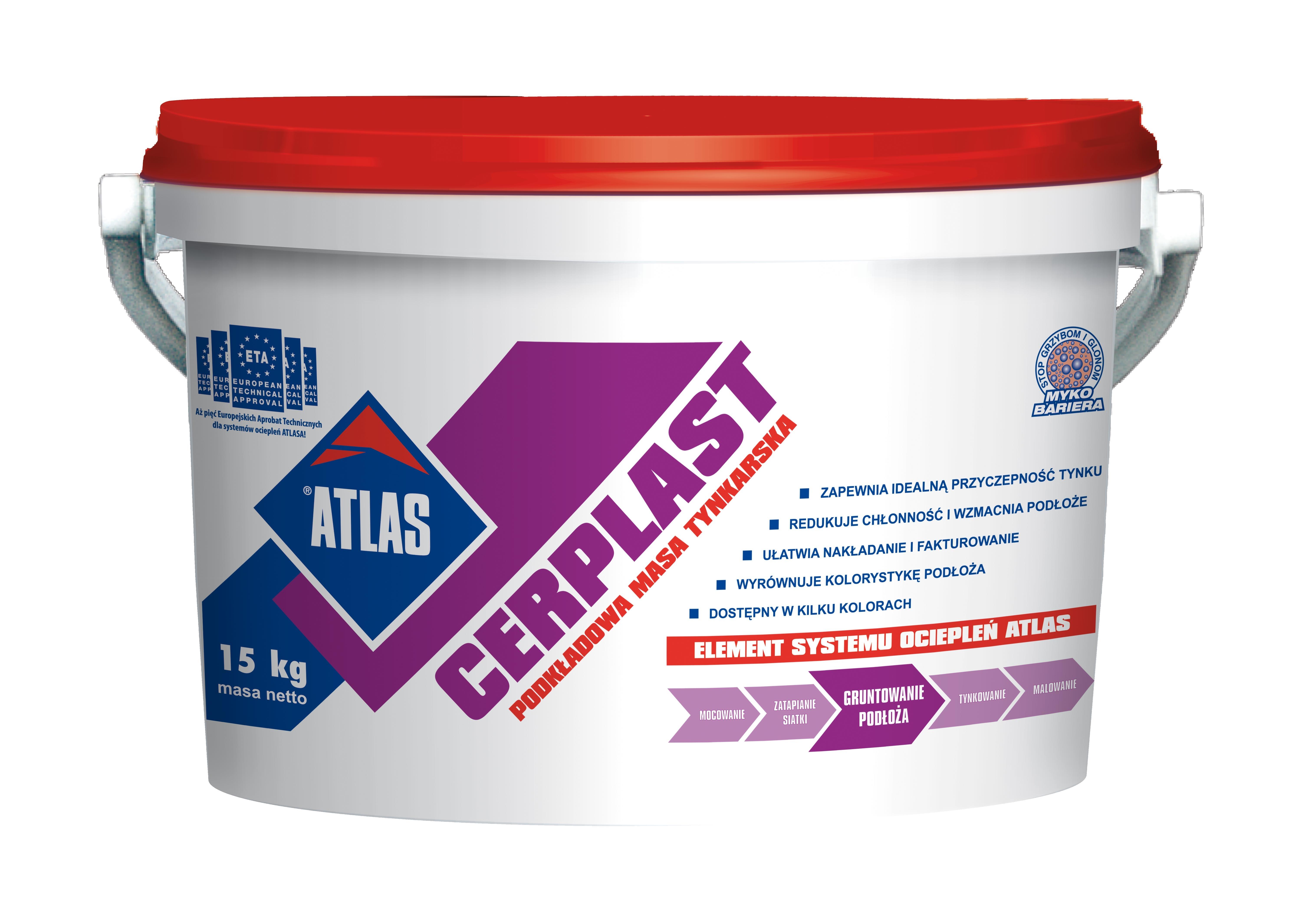 Podkładowa masa tynkarska Cerplast biała 15 kg Atlas - 2