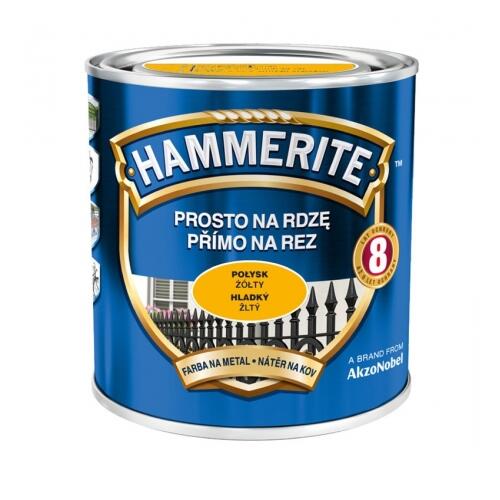 Farba antykorozyjna PROSTO NA RDZĘ 0.25 l Żółty Połysk HAMMERITE