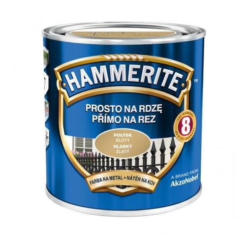 Farba antykorozyjna PROSTO NA RDZĘ 0.25 l Złoty Połysk HAMMERITE