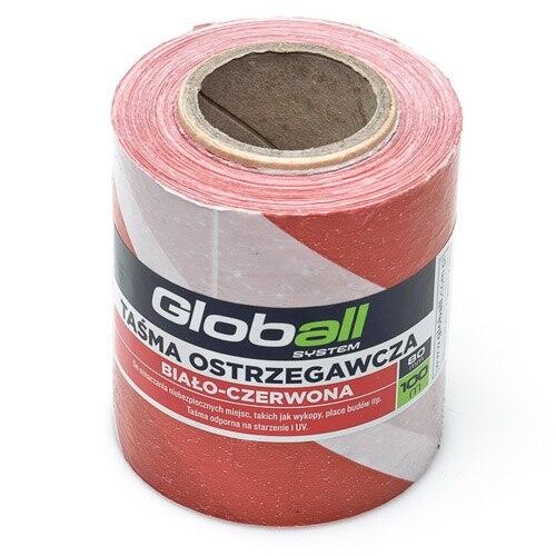 Taśma ostrzegawcza 80 mm x 100 m biało-czerwona GLOBALL - 2