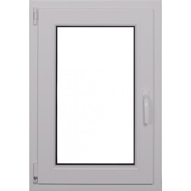 Okno PCV 2-szybowe fasadowe O4 białe 565x835 mm otwierane do wewnątrz lewe