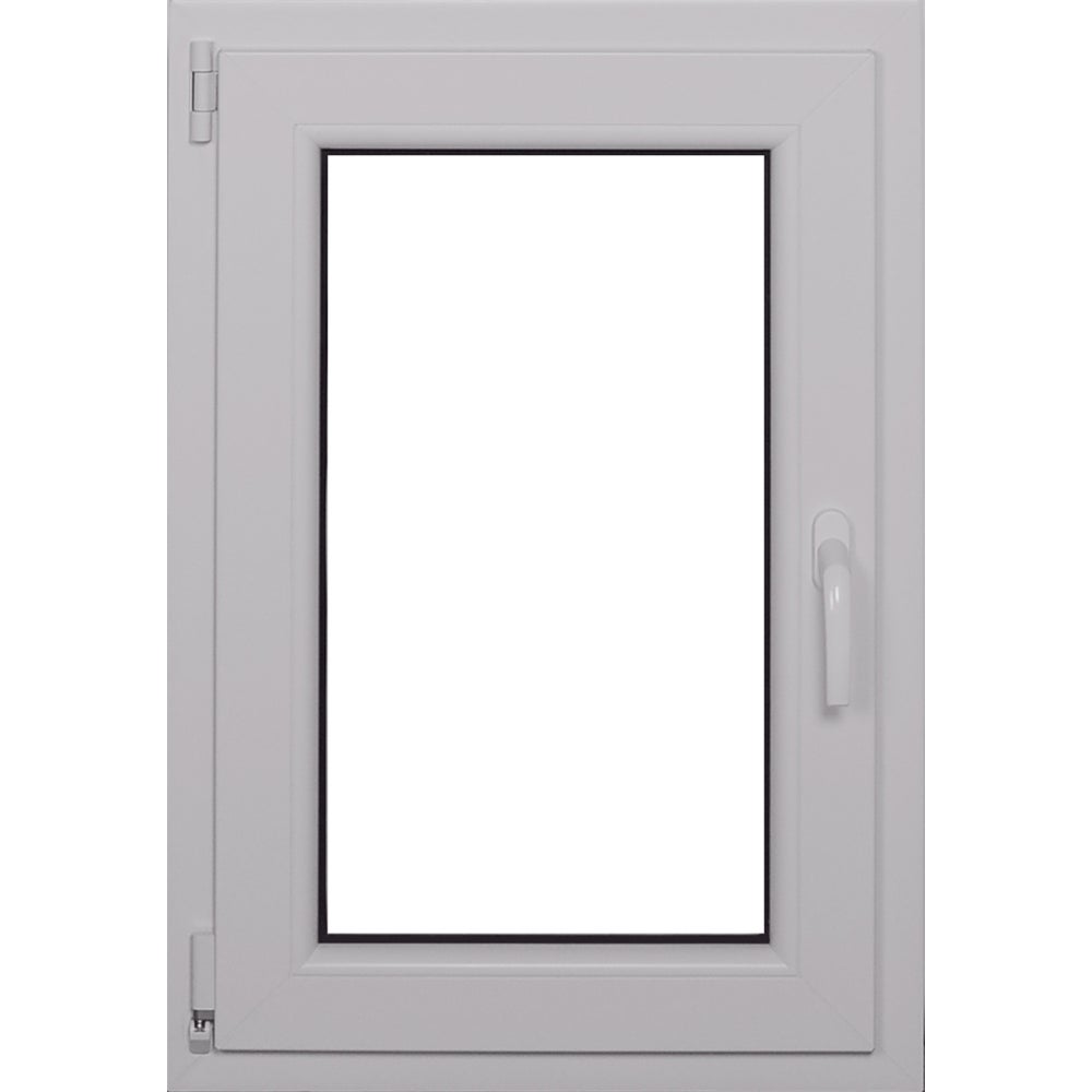 Okno PCV 2-szybowe fasadowe O4 białe 565x835 mm otwierane do wewnątrz lewe