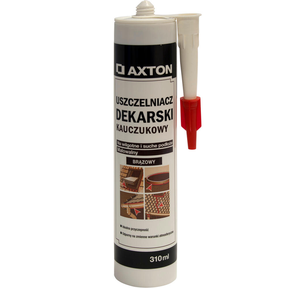 Uszczelniacz dekarski kauczukowy brązowy 310 ml Axton