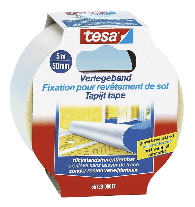 Taśma klejąca dwustronna do wykładzin 5 m x 50 mm usuwalna TESA