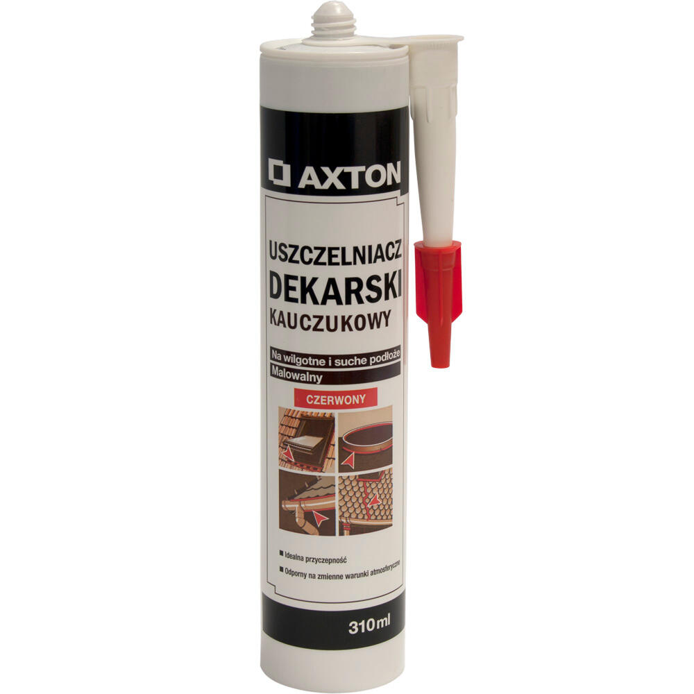 Uszczelniacz dekarski kauczukowy czerwony 310 ml Axton