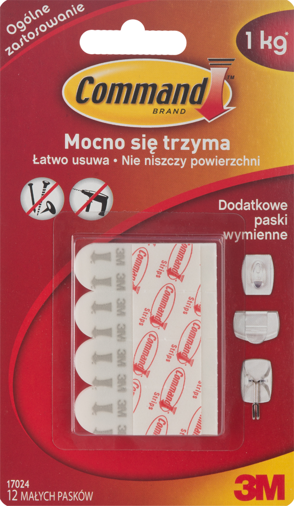 Paski wymienne białe 12 szt. Command - 7