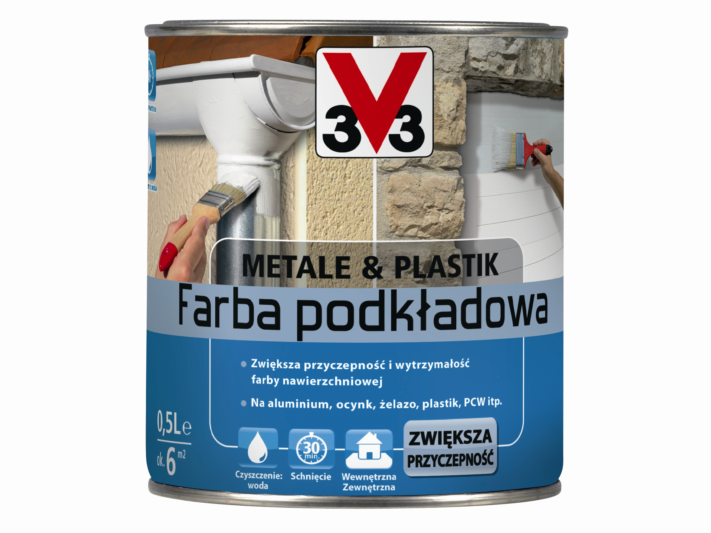 Farba podkładowa METALE &amp; PLASTIK 0.5 l V33