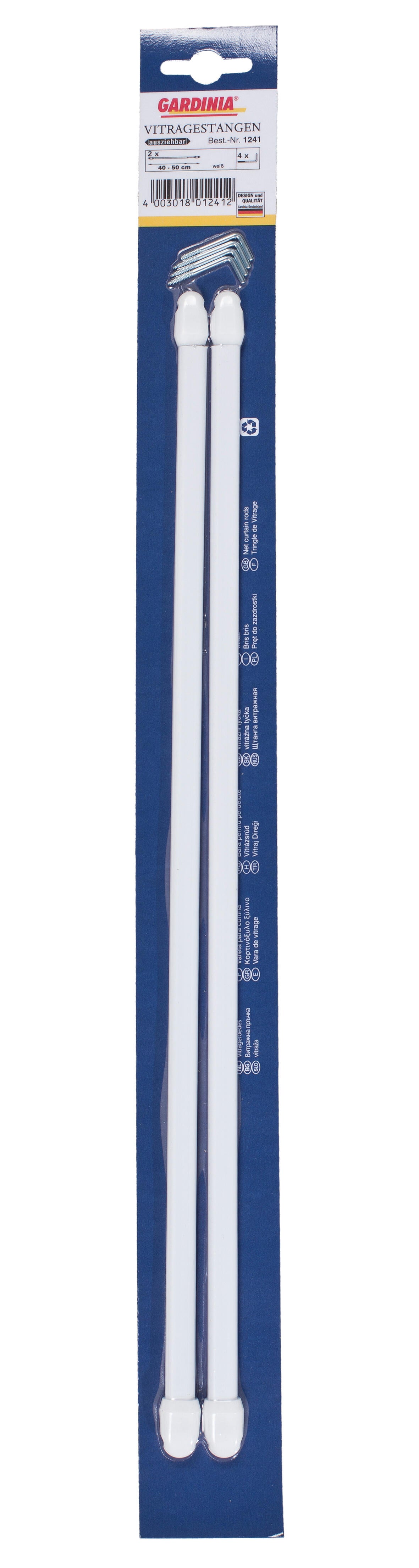 Karnisz mini do zazdrostek 30-50 cm biały 2 szt. - 3