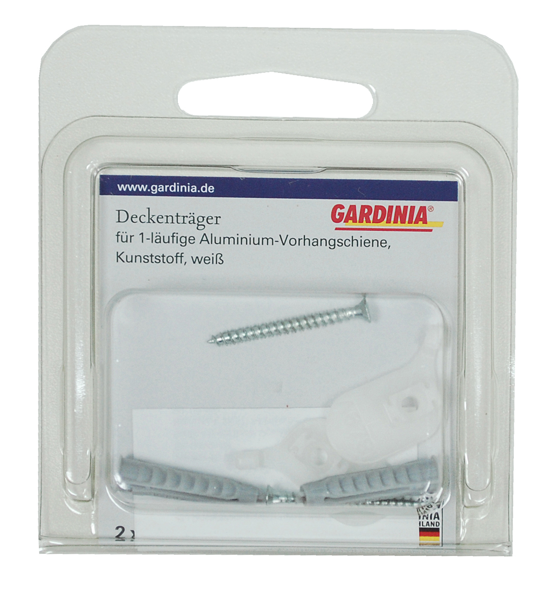 Uchwyt mocujący do szyny sufitowej 1-torowej Helsinki 2 szt. Gardinia - 2