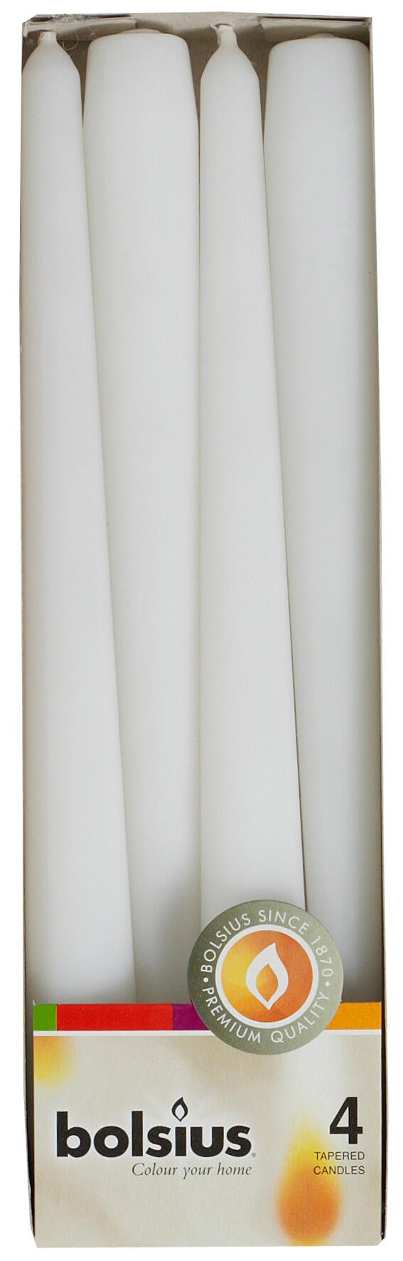 Świeca szpica biała 4 szt. Bolsius - 5
